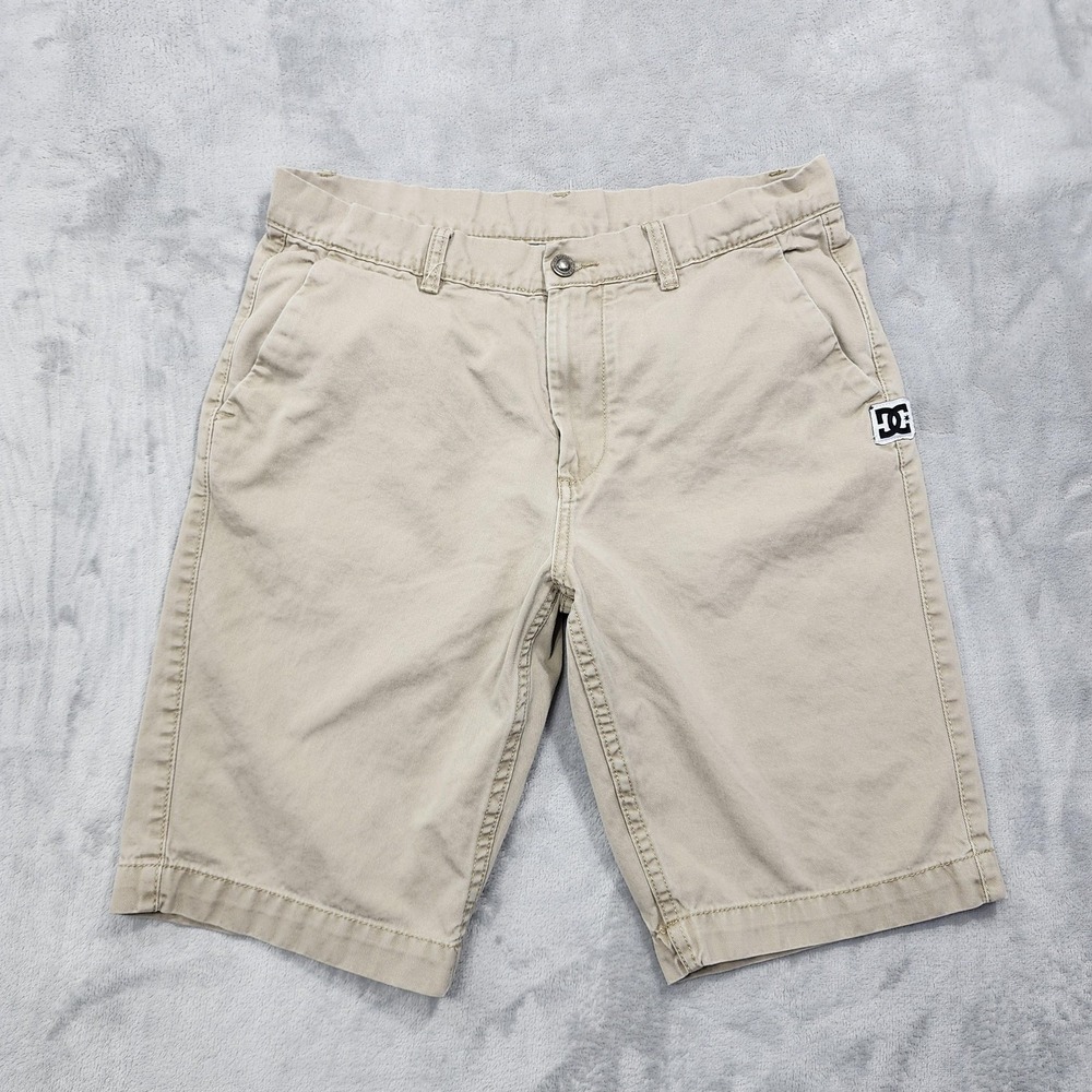 DC Shorts Mens 30 Beige Chino Flat Front Casual Summer‎ Skater Preppy Cotton 90s